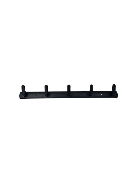 Klikareto Wall-Mounted Bathroom Hook with 5 Positions Black