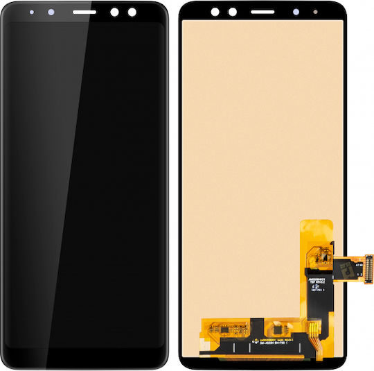 Madrid Papel Οθόνη mit Touch-Mechanismus und Rahmen für Samsung Galaxy A8 (2018) A530 (Schwarz)