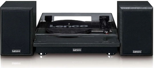 Lenco LS-100 LS100BK Turntables with Preamp and Built-in Speakers Black