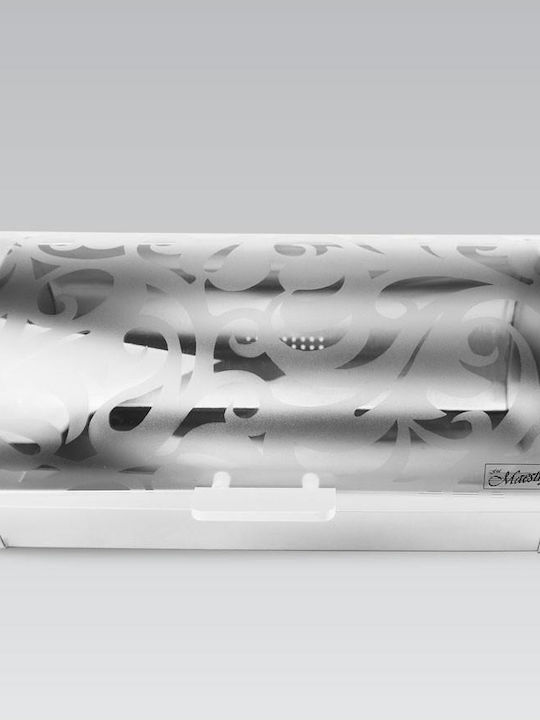 Maestro Ψωμιέρα με Καπάκι Inox Γκρι 36x16.5x22cm