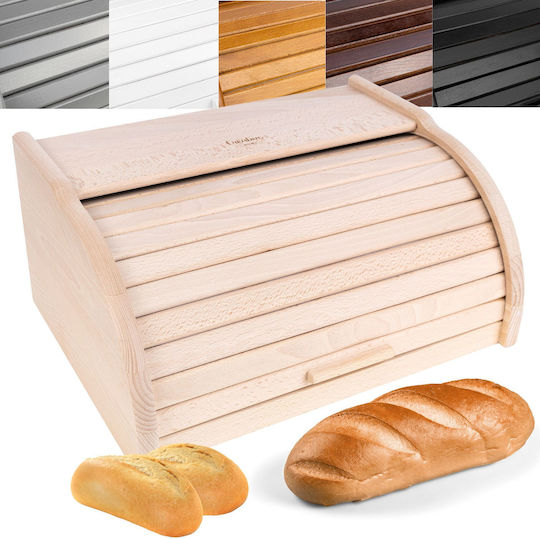 Creative Brotkasten mit Deckel Hölzernes Beige 38x28.5x17.5cm Creative Brotkasten mit Deckel Hölzernes Beige 38x28.5x17.5cm