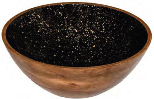 Prestige Serving Bowl Round Wooden Black with Diameter 25cm