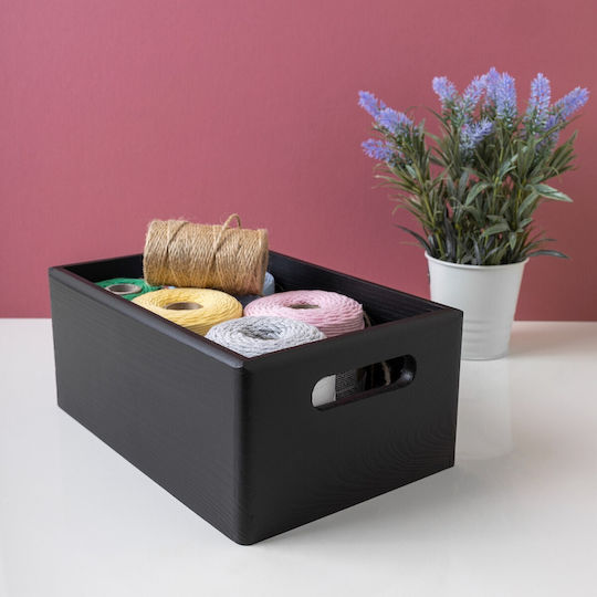 Creative Storage Basket Bamboo Black 30x20x13cm 1pcs