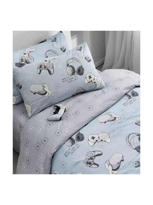 Vesta Home Σετ Σεντόνια Μονά Βαμβακερά Game Γκρι 170x260cm 3τμχ