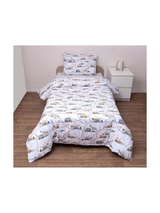 Viopros Σετ Μονά Τρακ Λευκό 160x260cm Viopros Σετ Μονά Τρακ Λευκό 160x260cm