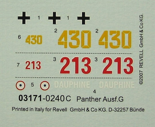 Revell PzKpfw V "Panther" Ausf.G Modeling Figure Tank 124 Pieces in Scale 1:72 12.2cm.
