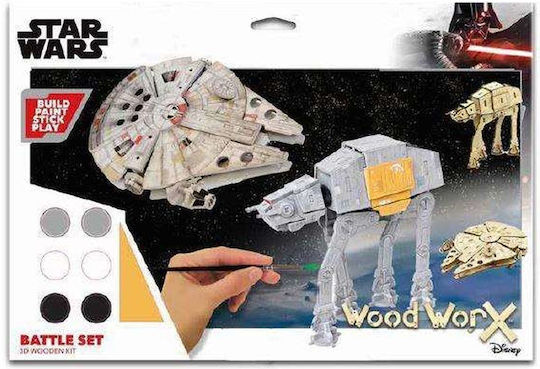 Φιγούρα Μοντελισμού Διαστημόπλοιο Millennium Falcon με Κόλλα και Χρώματα