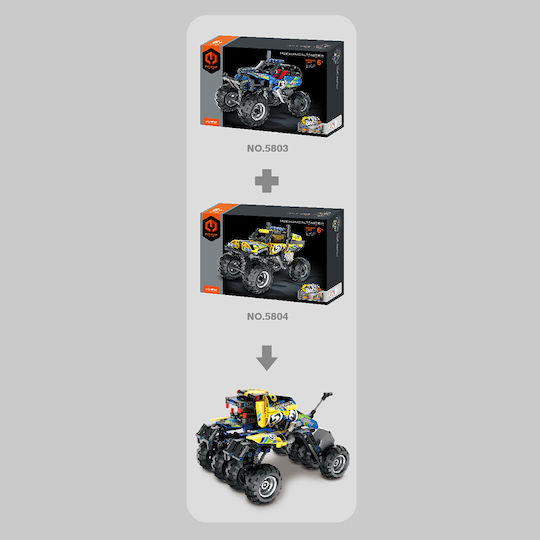 Qihui Mechanical Master - Blue Pull Back Off-Road Φιγούρα Μοντελισμού Μπλε 193 Κομματιών 15x9x10εκ.