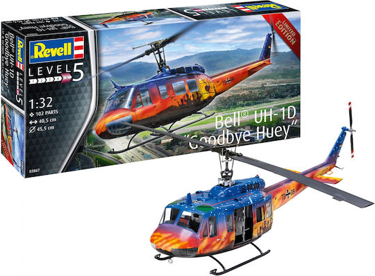 Revell Uh-1d Modeling Figure Helicopter 102 Pieces in Scale 1:32 40.5cm.