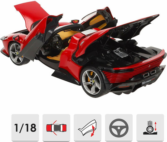 Bburago Ferrari Ferrari Daytona SP3 Closed Top 2022 Rosso Corsa Red Exclusive Modeling Figure Car Red in Scale 1:18 26x13x7cm.