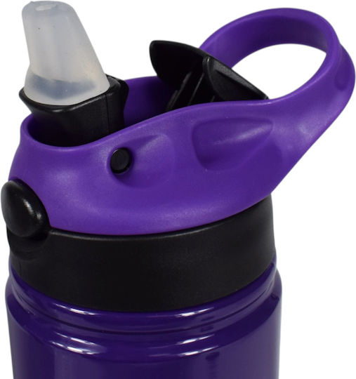 Nava we Care Edelstahl Thermosflasche 500ml Lila mit Stroh
