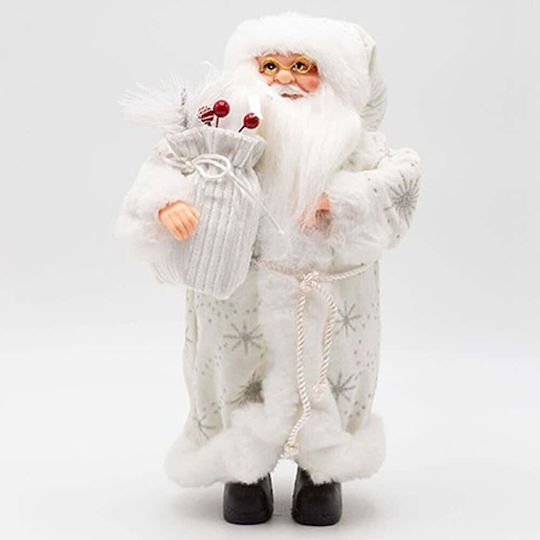 Dekorativer Weihnachtsmann Weiß aus Kunststoff 30cm