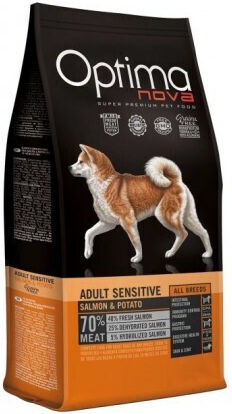 Optimanova Adult Sensitive 2kg Dry Food Grain-Free for Adult Dogs with Potatoes and Salmon
