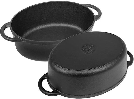 KING Hoff Oală Ovală de Fontă Black 33x22cm 1buc