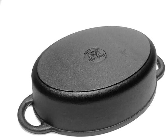 KING Hoff Oală Ovală de Fontă Black 33x22cm 1buc