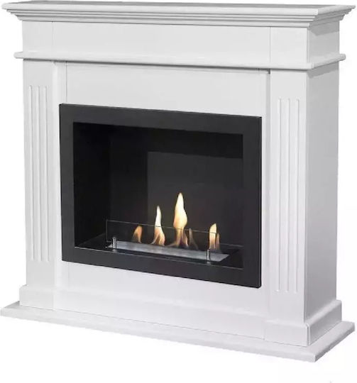 Xaralyn Indoor Wall Mounted Bioethanol Fireplace White 92x98x28cm