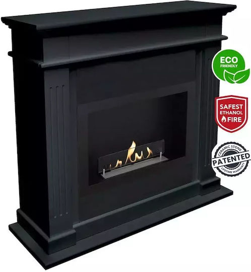 Xaralyn Indoor Wall Mounted Bioethanol Fireplace Black 92x98x28cm