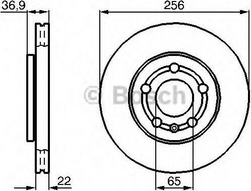 Bosch Brake Discs Front 2pcs for Seat Ibiza / Leon / Toledo Skoda Fabia / Octavia Volkswagen Bora / Golf / Polo