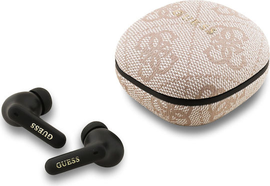 Guess 4G Script Logo In-ear Bluetooth Handsfree Earphones with Sweat Resistance and Charging Case Pink