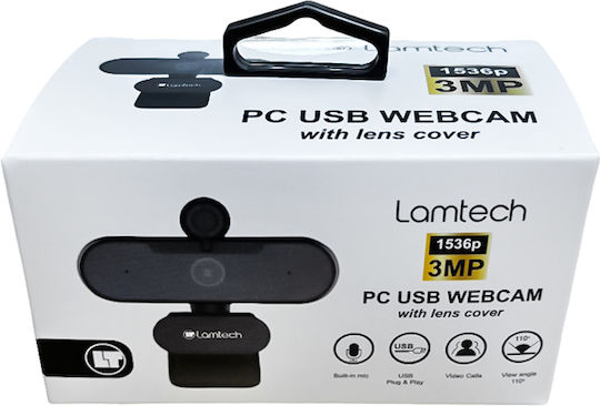 Lamtech Web Camera 2K με Autofocus Λευκή LAM114345