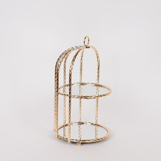 Μεταλλική Ορντεβιέρα Χρυσή Ø23xY42cm Π23xΜ48xΥ42cm