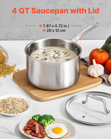 Vevor Κατσαρολάκι Γάλακτος 4lt / 20cm