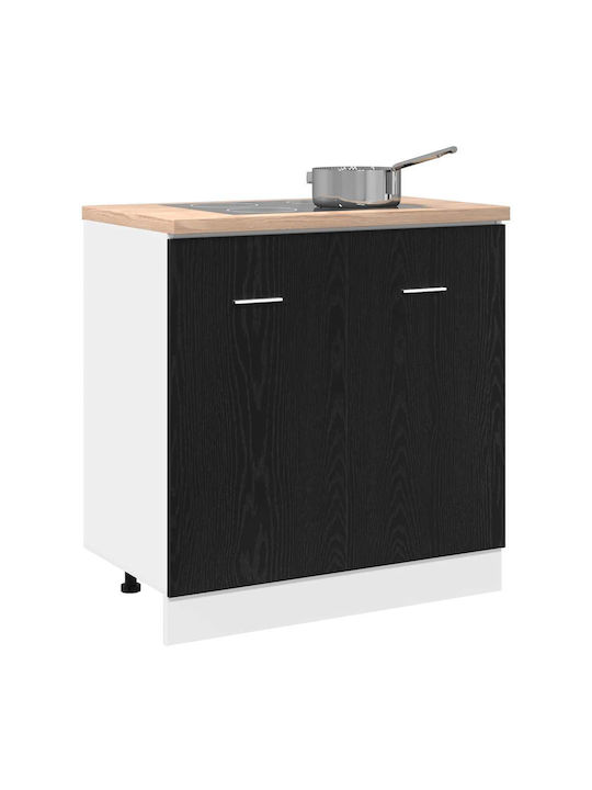 Spülbeckenschrank Black Oak 80x46x81.5cm