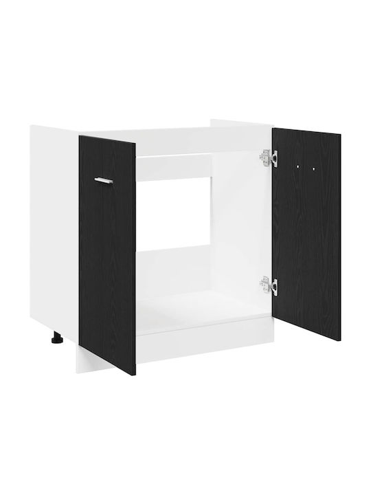 Spülbeckenschrank Black Oak 80x46x81.5cm
