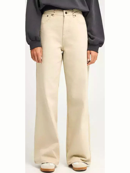 High Rise Women's Jean Pants in Regular Fit Beige