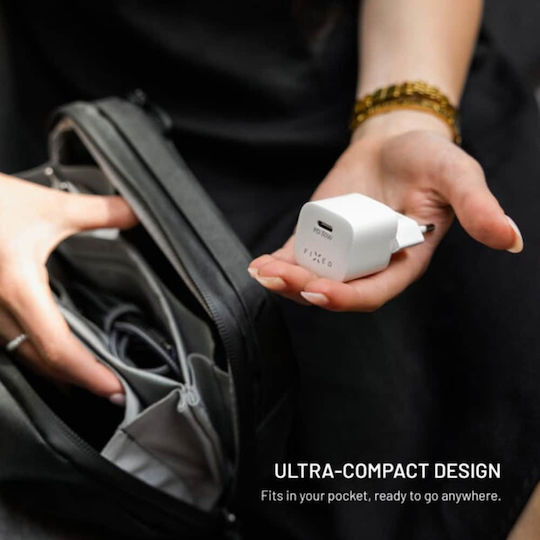 Fixed Φορτιστής Χωρίς Καλώδιο GaN με Θύρα USB-C 30W Power Delivery Λευκός (Mini)