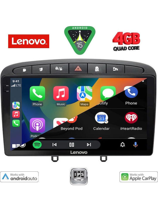 Lenovo Car Audio System for Peugeot 308 / RCZ 2007-2012 (Bluetooth/USB/WiFi/GPS/Apple-Carplay/Android-Auto) with Touch Screen 9"