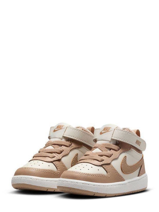 Nike Court Borough Mid Παιδικά Sneakers High Μπεζ CD7784-125