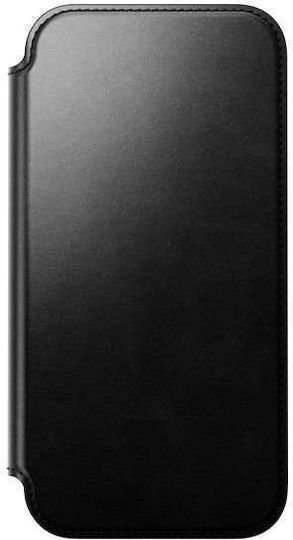 Nomad Horween Modern Folio Brieftasche Leder / Silikon 2mm Schwarz (iPhone 17 Pro Max)