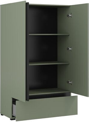 Alfere 122 Boden Wohnzimmer Vitrine aus Spanplatte mit Verglasung Grünes 89x40x150cm 601040HEL