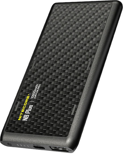 NiteCore NBplus Power Bank 10000mAh 22.5W με Θύρα USB-A και Θύρα USB-C Μαύρο
