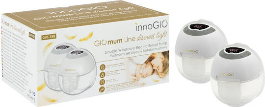 innoGio Giomum Line Discreet Light Φορητό Διπλό Θήλαστρο Μπαταρίας Χωρίς BPA Λευκό