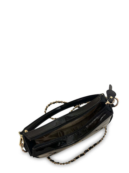 Γυναικεία Τσάντα Mini Hobo Festive Μαύρο Λουστρίνι