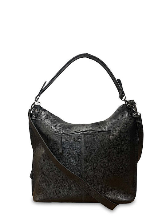 Women's Shoulder Bag Hobo Leather Grain Black