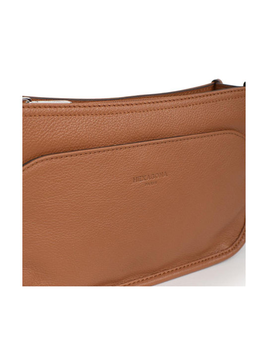 Leder Damentasche Schultertasche Tabac Braun