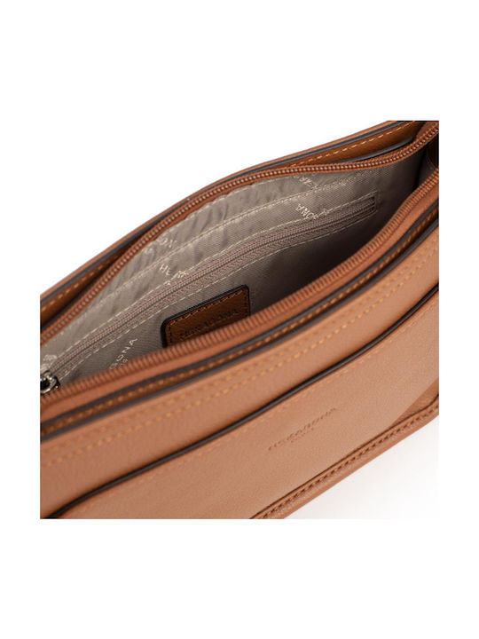 Leder Damentasche Schultertasche Tabac Braun