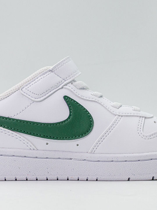 Court Borough Low Recraft Kids Sneakers with Hoop & Loop Closure White