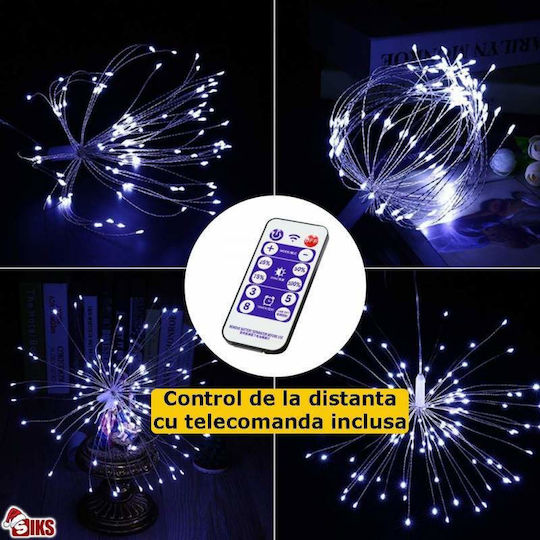 Lămpițe LED 5m. Alb rece Solare tip Focuri de artificii 1buc