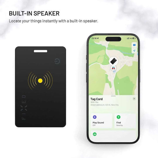 Fixed Fixed Card 2 Apple Find My Black Rechargable