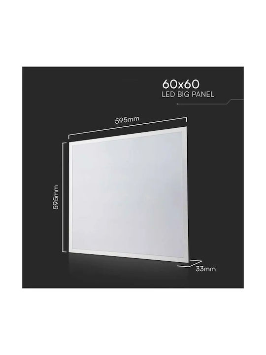 V-TAC Square Recessed LED Panel 40W with Natural White Light 4000K 60x60cm