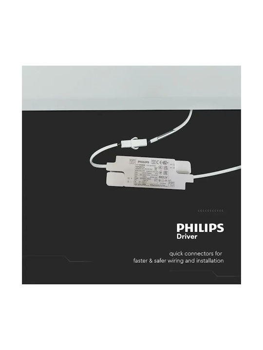 V-TAC Square Recessed LED Panel 40W with Natural White Light 4000K 60x60cm