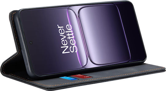 Techsuit Confy Cover Book Σιλικόνης / Δερματίνης Μαύρο (OnePlus Nord CE5)