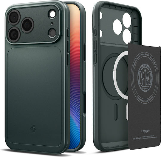 Spigen Thin Fit Mag Back Cover Plastic / Silicone Green (iPhone 17 Pro Max)