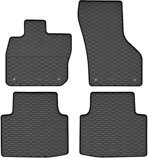 Rigum Set of Front and Rear Mats 4pcs for Skoda Superb Volkswagen Passat 2023 Black