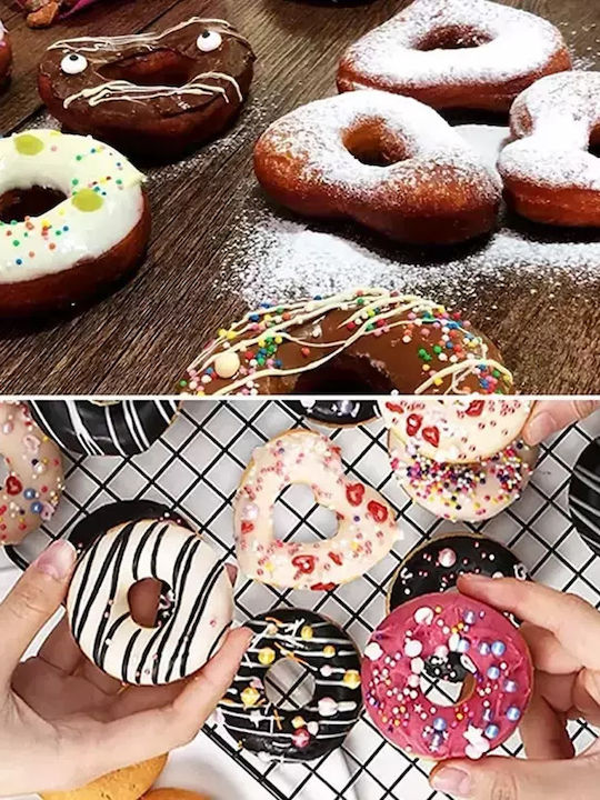 Tăvi din Silicon 6 Inimi pentru Donuts Albastru