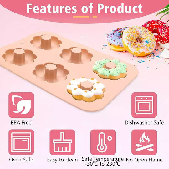 Φόρμα Σιλικόνης Flower Donut Γρι